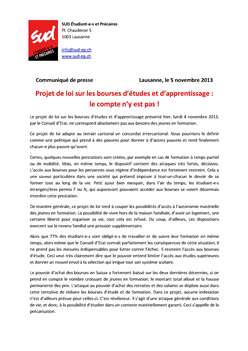 communique bourse étude vaud