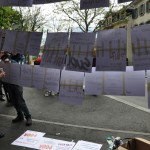 Le mur des revendications au DFJC - 1er mai 2014 - Lausanne