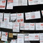 Le mur des revendications au DFJC - 1er mai 2014 - Lausanne