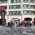 Le mur des revendications au DFJC - 1er mai 2014 - Lausanne