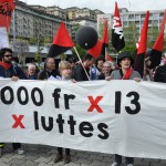 Manifestation SUD - 4000 fr x 13 x luttes - 1er mai 2014 - Lausanne